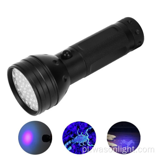 Wason gorąca wyprzedaż profesjonalista 51*LED 395 nm długość fali Czarne światło UV Latarka Ultraviolet Blacklight Detektor Torch Light